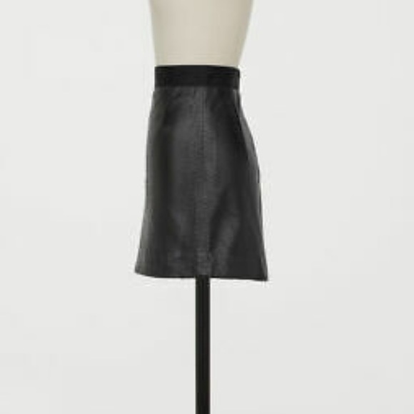 GIAMBATTISTA VALLI x H&M Leather Skirt Black Mini - Picture 3 of 5